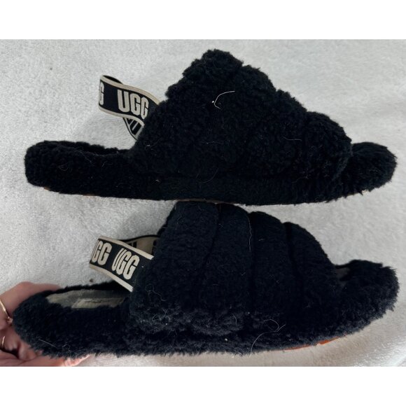 Ugg Fluff Yeah Slide Sandals Black Size 6 - Picture 3 of 6